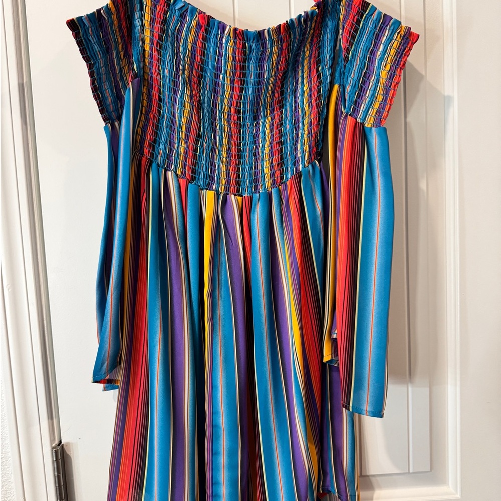 Colorful Striped Kids Dress